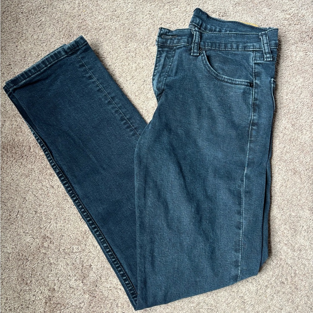 Levi's Men's Blue/Grey Straight Jeans - 32x32